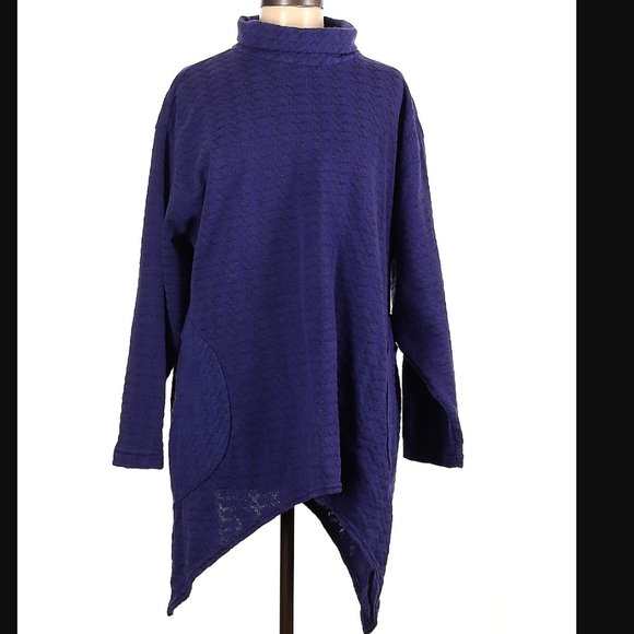 Crescent Pullover Turtleneck Sweater Tunic - Picture 1 of 2